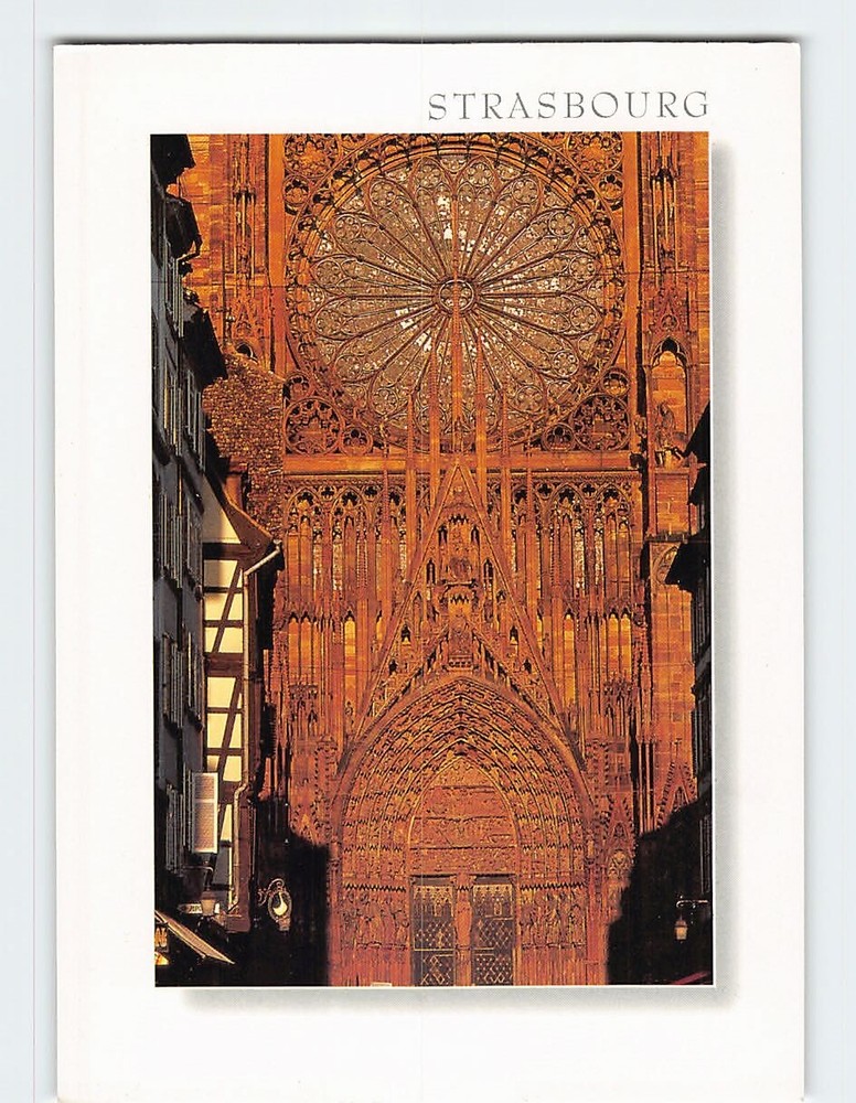 Postcard The Portal and the Rose Window The Cathedral Strasbourg France