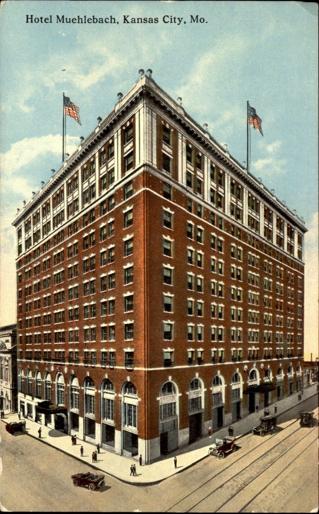 Hotel Muehlebach Kansas City Missouri MO ~ mailed c1910 vintage postcard