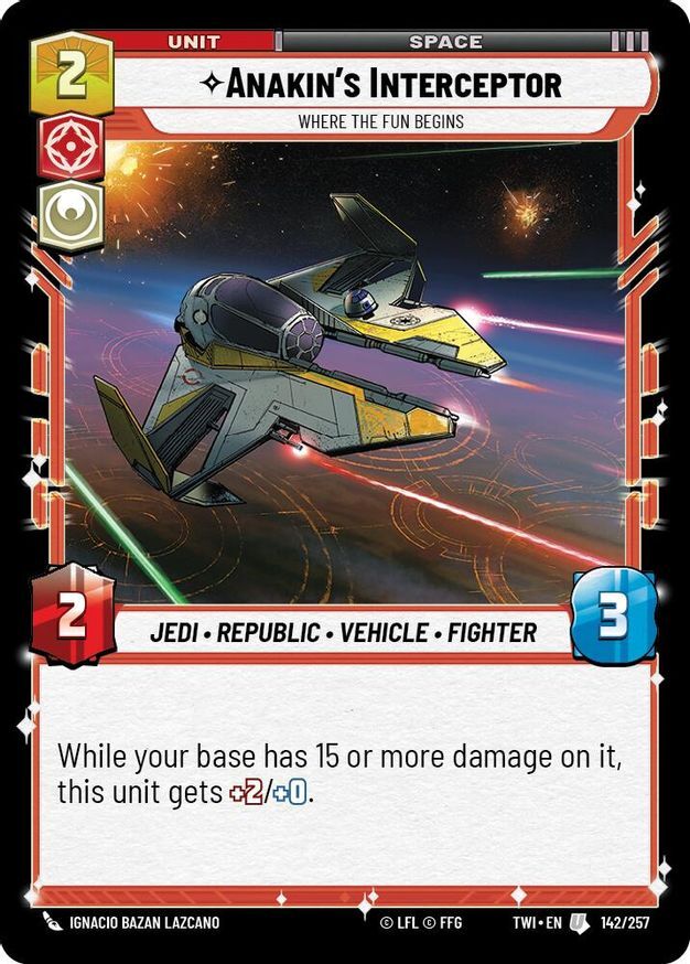 Star Wars Unlimited Anakins's Interceptor (142/596) Twilight of the Republic LP