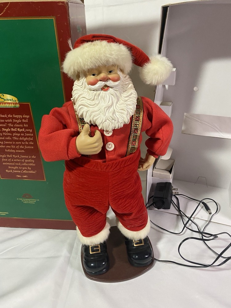 Vintage 1998 16” Animated Dancing Jingle Bell Rock Santa w/Box Working
