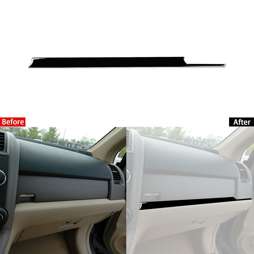 Glossy Piano Black Dashboard Trim Strip For Honda CR-V 2007-2011