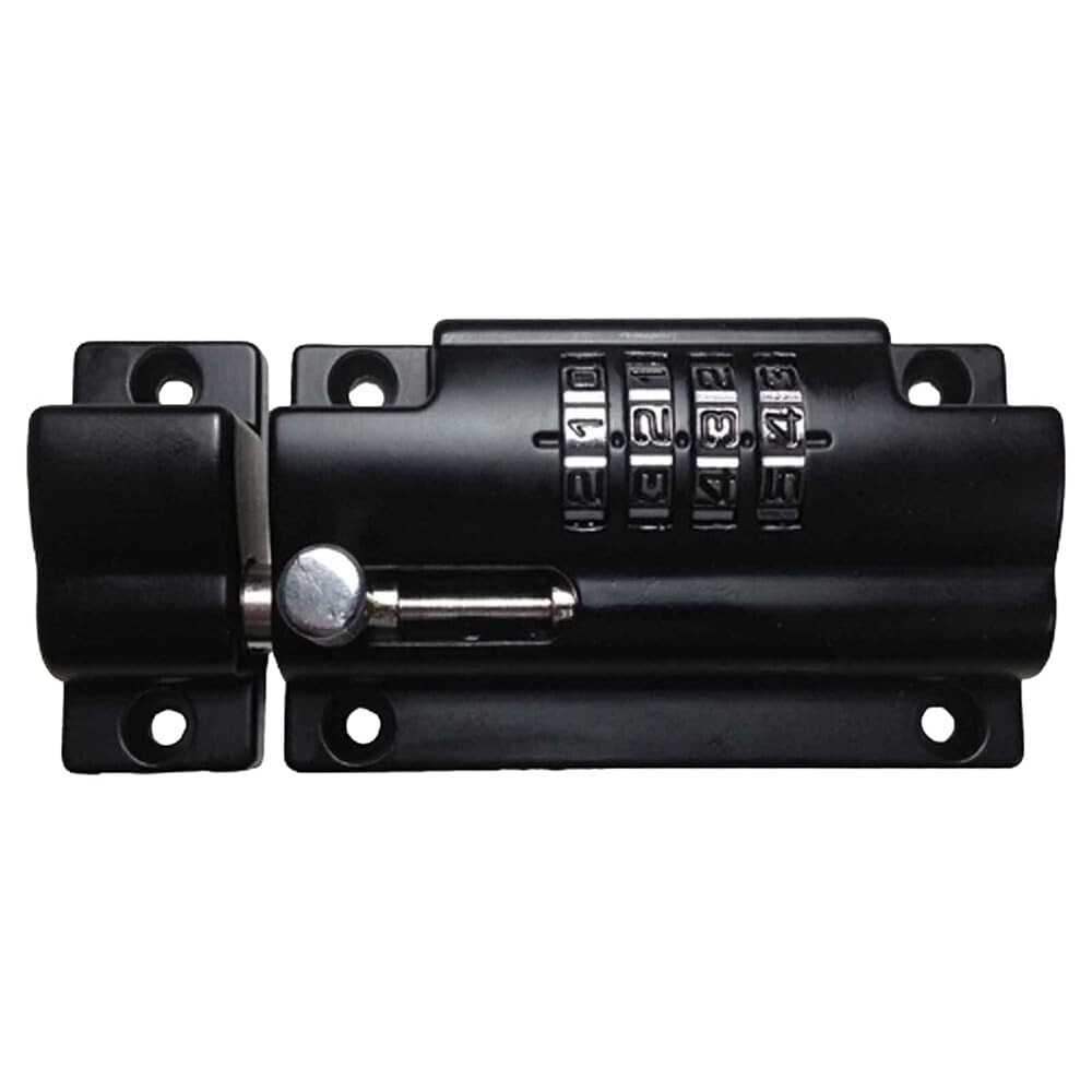 MS40 Slide Bolt, Black, Combination Lock, Keyless, Indoor/Outdoor Use