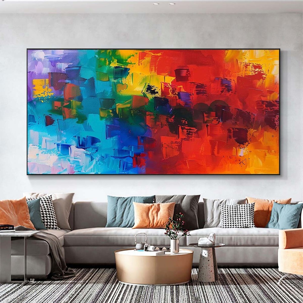 original red Abstract Wall Art Paintings Hand Painted Oil Painting On Canvas