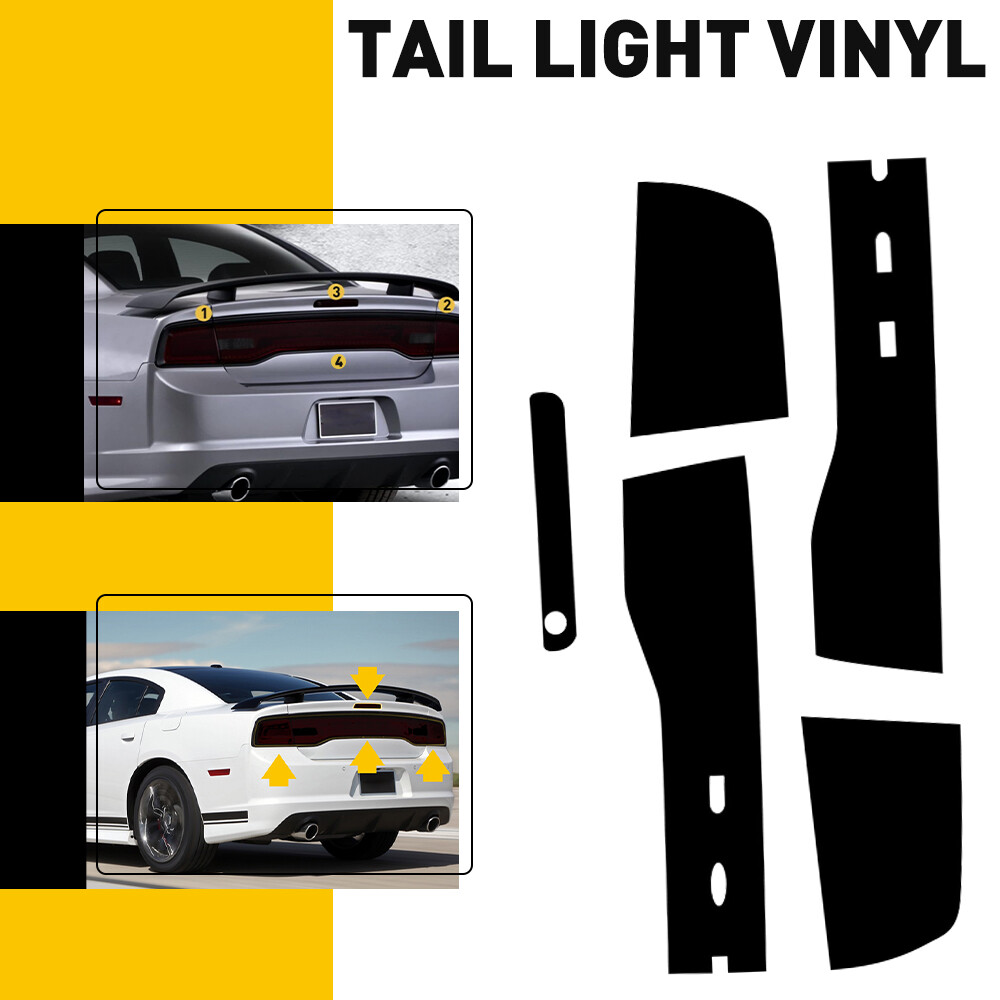 2011-2014 Dodge Charger Precut Smoked Tail Light Overlays Tint Kit  