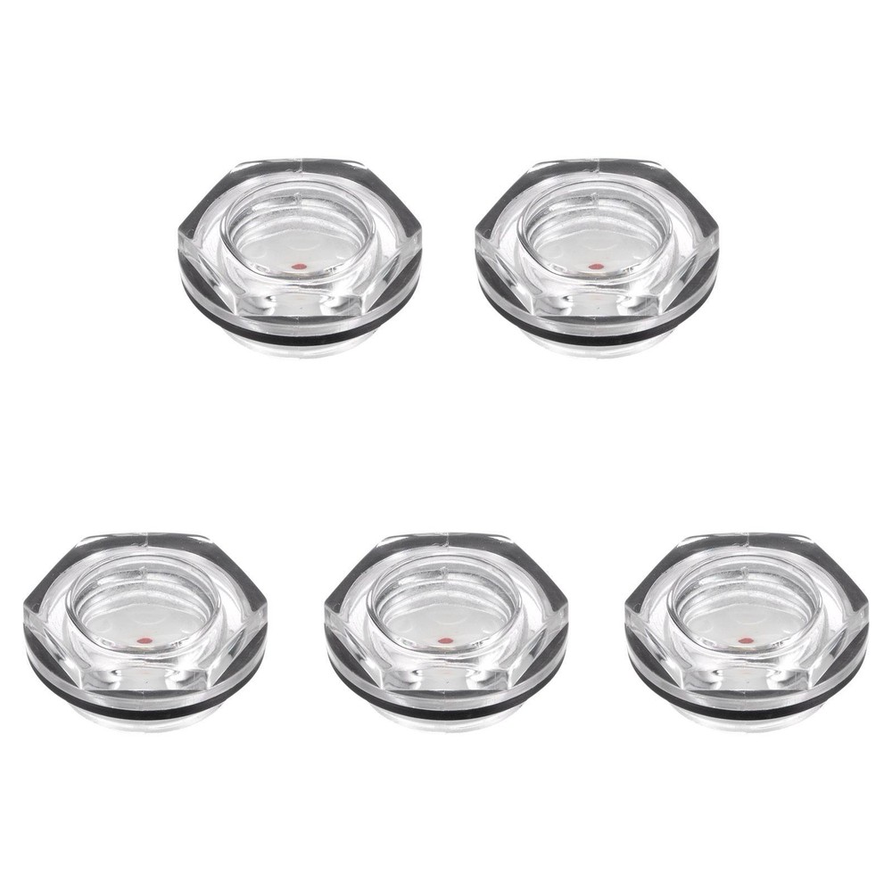 Air Compressor Oil Level Gauge Sight Glass G1 Male  Glass 5Pcs
