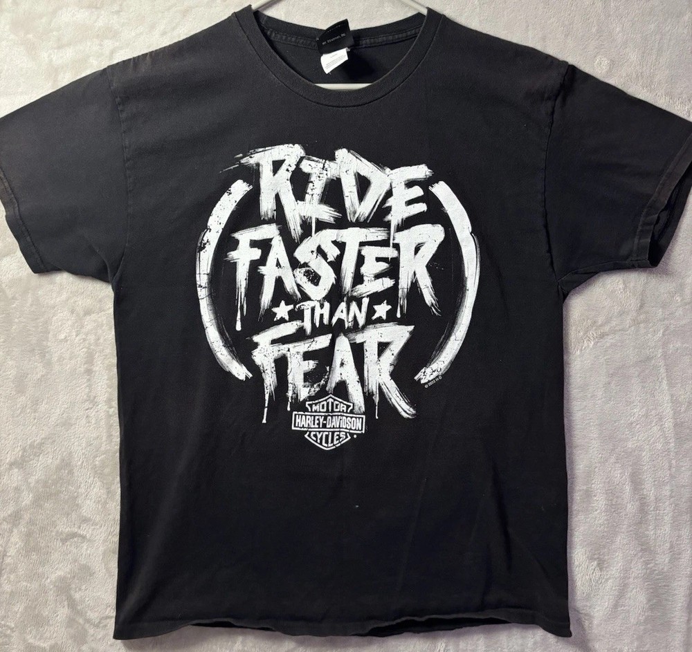 Harley Davidson Palm Beach FL Shark T Shirt Men’s Large Double Sided Biker