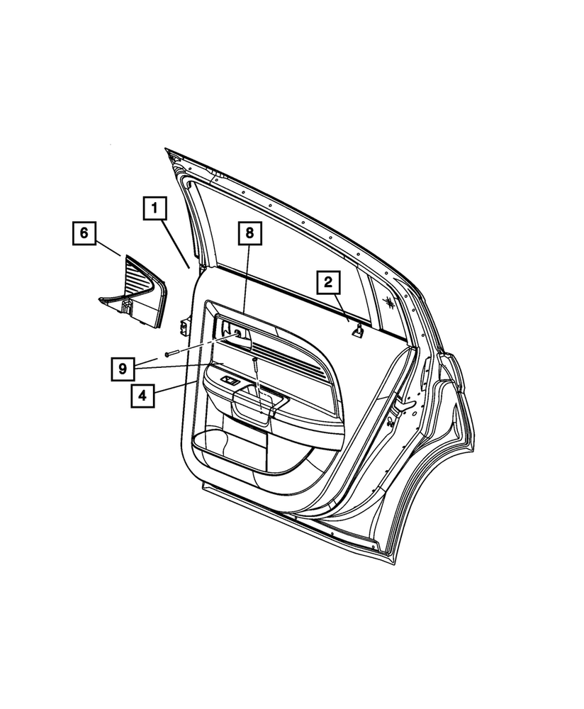Genuine Mopar Rear Door Trim Panel Left 1GL491DVAA