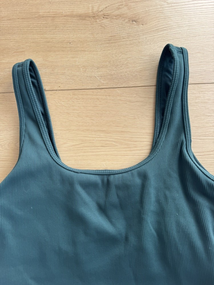 OFFLINE By Aerie Sports Tank Women’s Medium Teal Ribbed Longline Crop Top