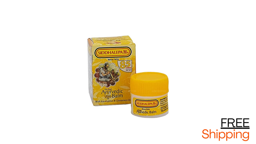 Siddhalepa 5g Ayurvedic Herbal Balm for Pain, Cold, Flu, Headache Relief