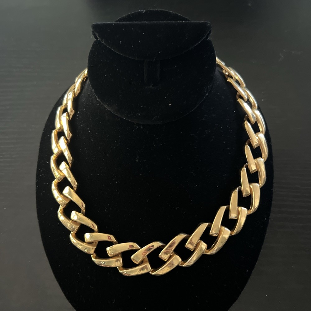 Vintage Napier Chunky Gold Tone Chain Choker/Collar Necklace