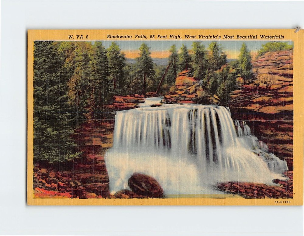 Postcard Blackwater Falls Blackwater Falls State Park West Virginia USA