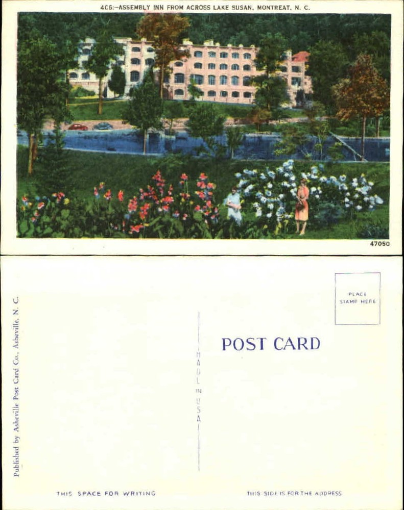 Assembly Inn Lake Susan Montreat North Carolina NC vintage cars linen unused