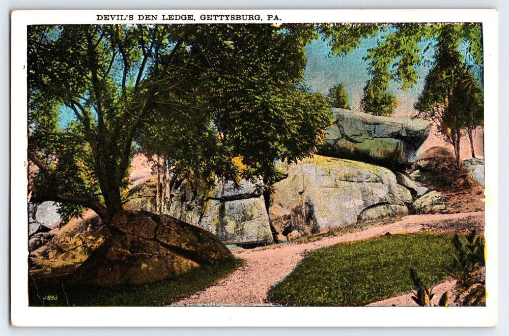 Gettysburg Pennsylvania Pa Devils Den Ledge Rocks Vintage Postcard
