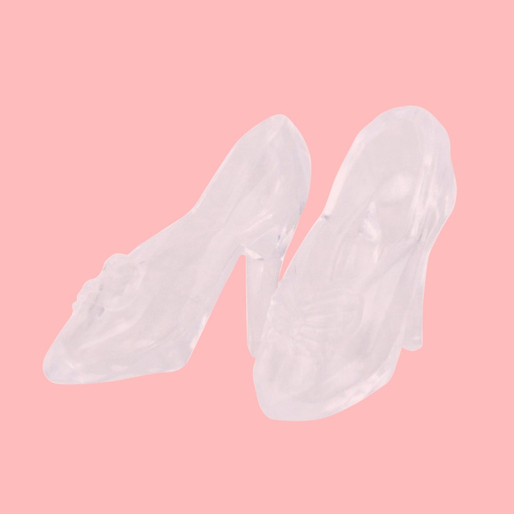6Pcs Removable Princess Shoe Decorations for Transparent High Heels
