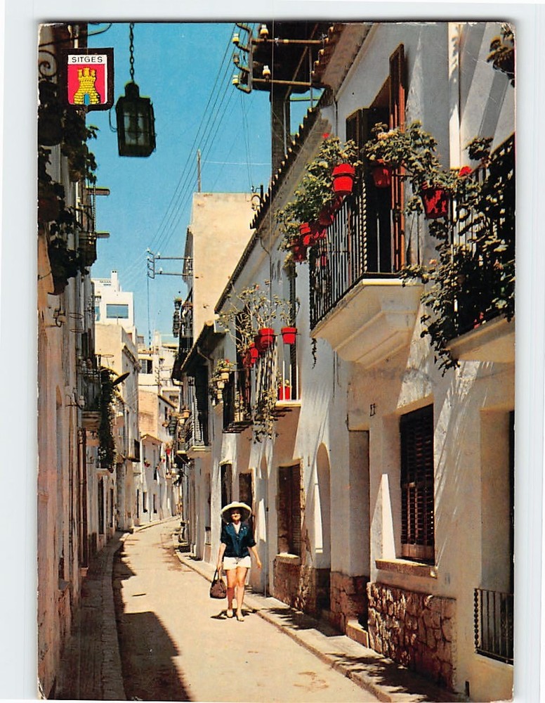 Postcard Typical Street Sitges Spain