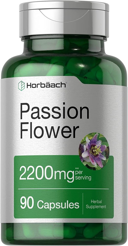 Passion Flower Capsules | 2200mg | 90 Count | Non-GMO | by Horbaach