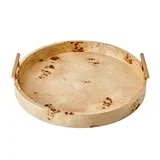 Drew Barrymore Burlwood Tabletop Tray with Gold Handles
