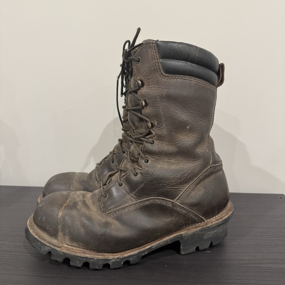 Red Wing Loggermax Steel Toe Lace-Up Boots Brown Leather Mens Size 11.5 D