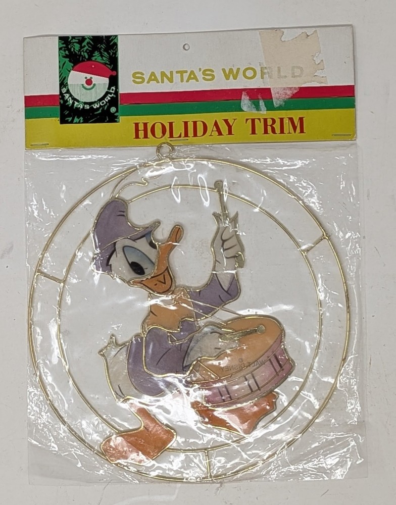 Vintage Santa's World Disney Donald Duck Drums Kurt Adler Christmas Ornament