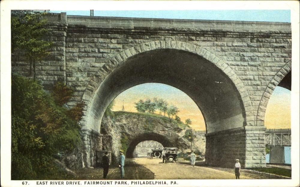 East River Drive Fairmount Park Philadelphia Pennsylvania PA bridge 1920s
