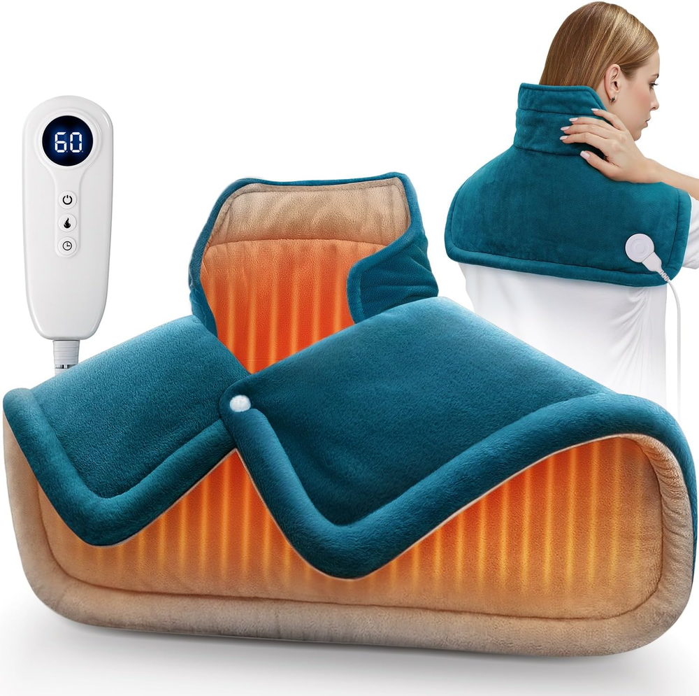 Heating Pad for Neck and Shoulder, 2Lb Weighted Neck Heating Pad for Pain Relief