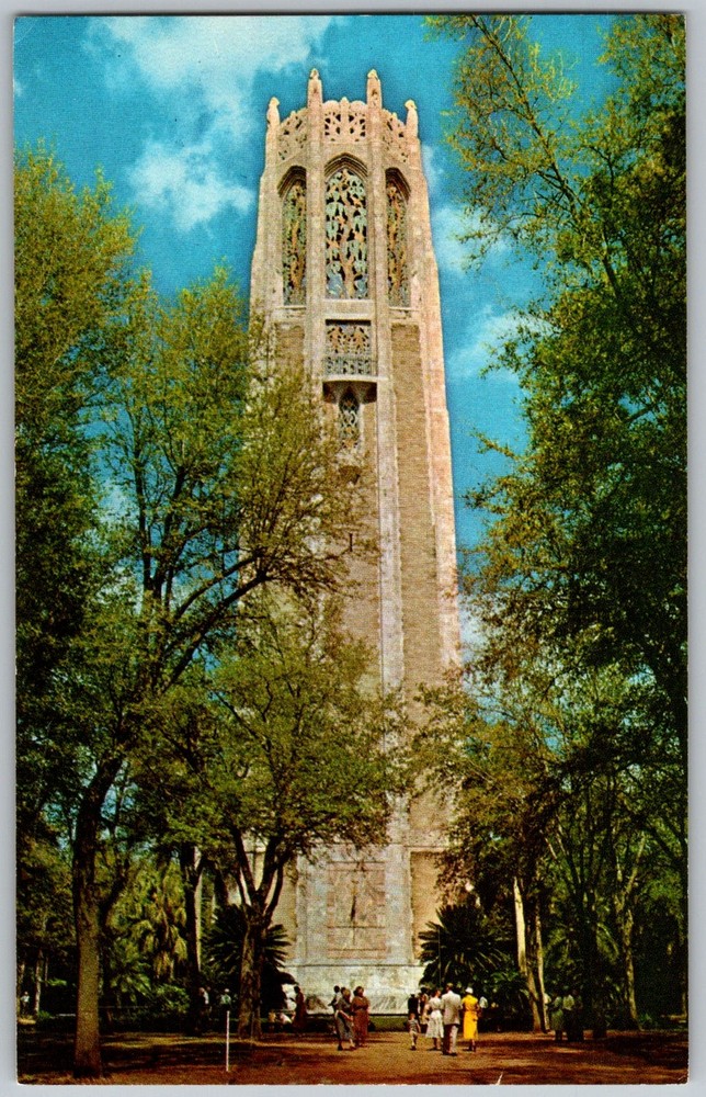 Vtg Postcard Singing Tower Bok Tower Lake Wales, FL 1950s