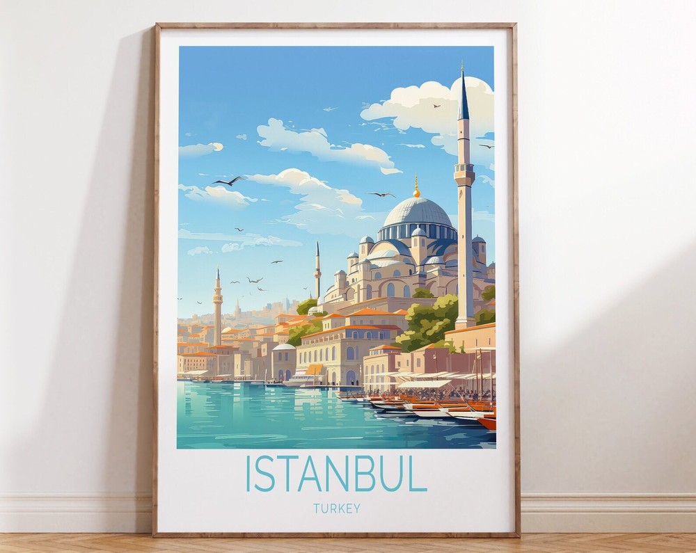Istanbul Turkey Travel Poster Istanbul Poster Istanbul Turkey Travel Wall Art