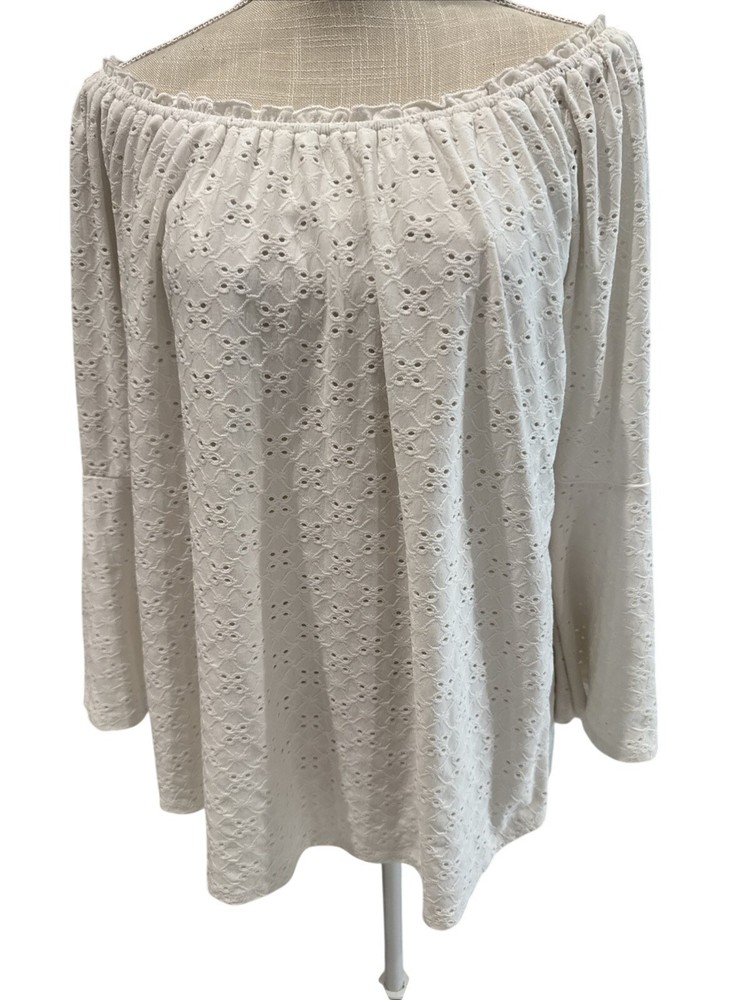 Melissa Paige XL Off-Shoulder Eyelet Top For Women