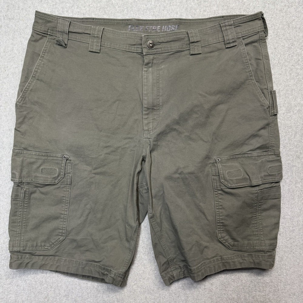 Duluth Trading Shorts Mens 42 Flex Fire Hose Gray Stone Relaxed Fit Work Utility