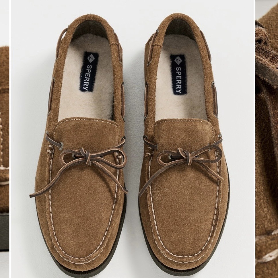 Sperry Ao 1 Eye Sherpa Lined Boat Shoes in Brown
