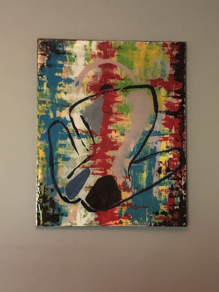 abstract art modern décor canvas epoxy resin woman painting Unique Decor Home-image