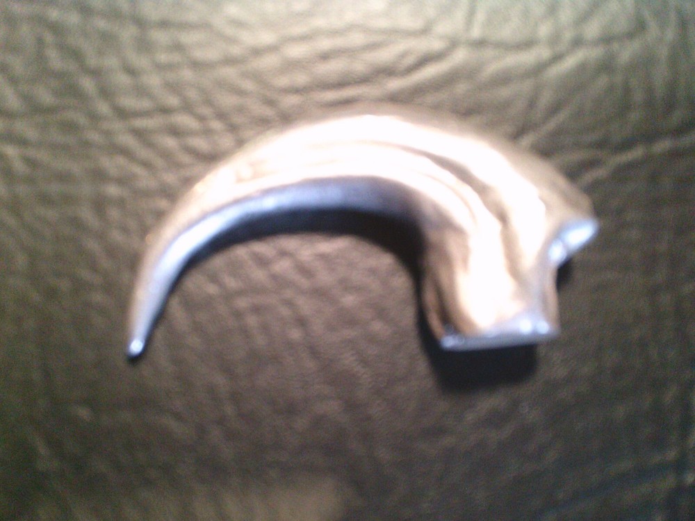 velociraptor claw aluminium cast from 3d scan of actual fossil