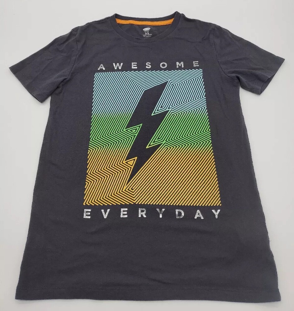 Old Navy Youth Boy XL 14-16 Gray Retro Graphic T-Shirt #15813  