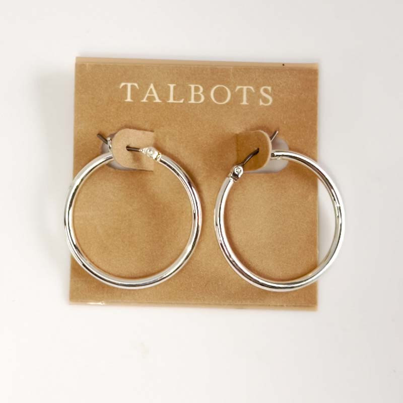 New 29mm Talbots Basic Hoop Earrings Gift Fashion Women Party Holiday Jewelry
