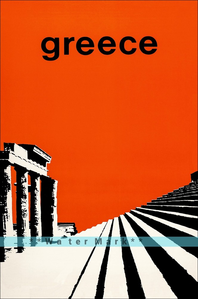 Greece 1963 Vintage Poster Print Retro European Travel Art Wall Decoration