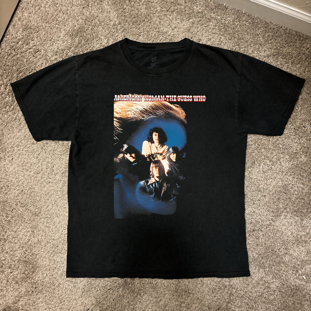Vintage The Guess Who American Woman Cotton Unisex Shirt Black All Sizes