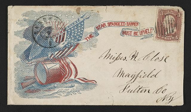 Photo of Civil War envelope,Star Spangled Banner,cannon,American Flag,861,eagle