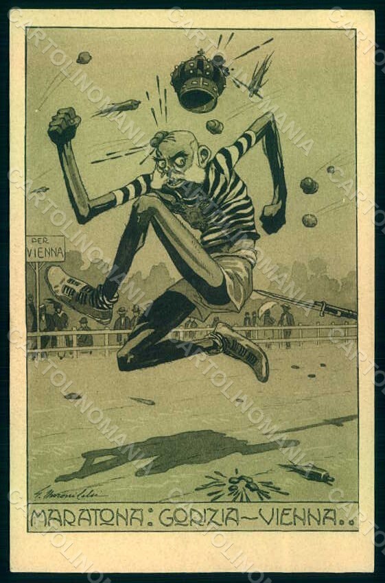 WWI WW1 Italian Propaganda Moroni Anti Kaiser Franz Joseph Gorizia pc HR1055