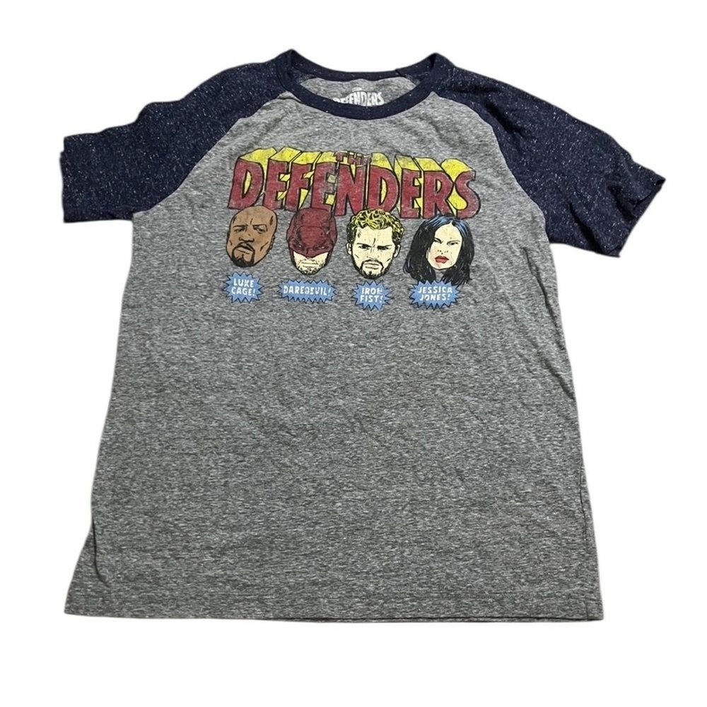 Marvel Netflix The Defenders Gray Blue Mens T-Shirt Size Medium