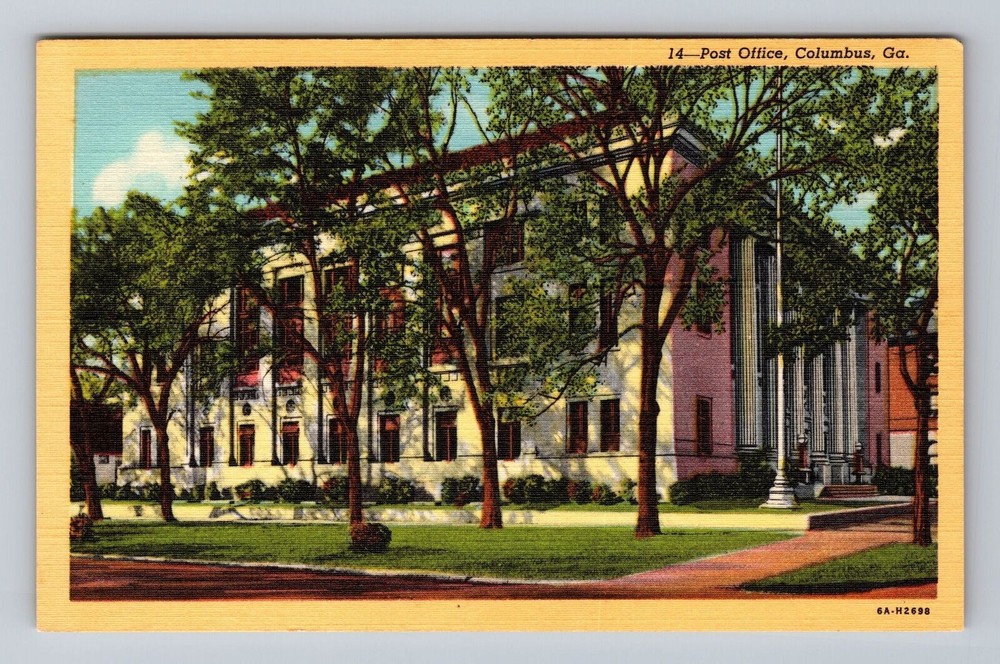 Columbus GA-Georgia Post Office Vintage Postcard