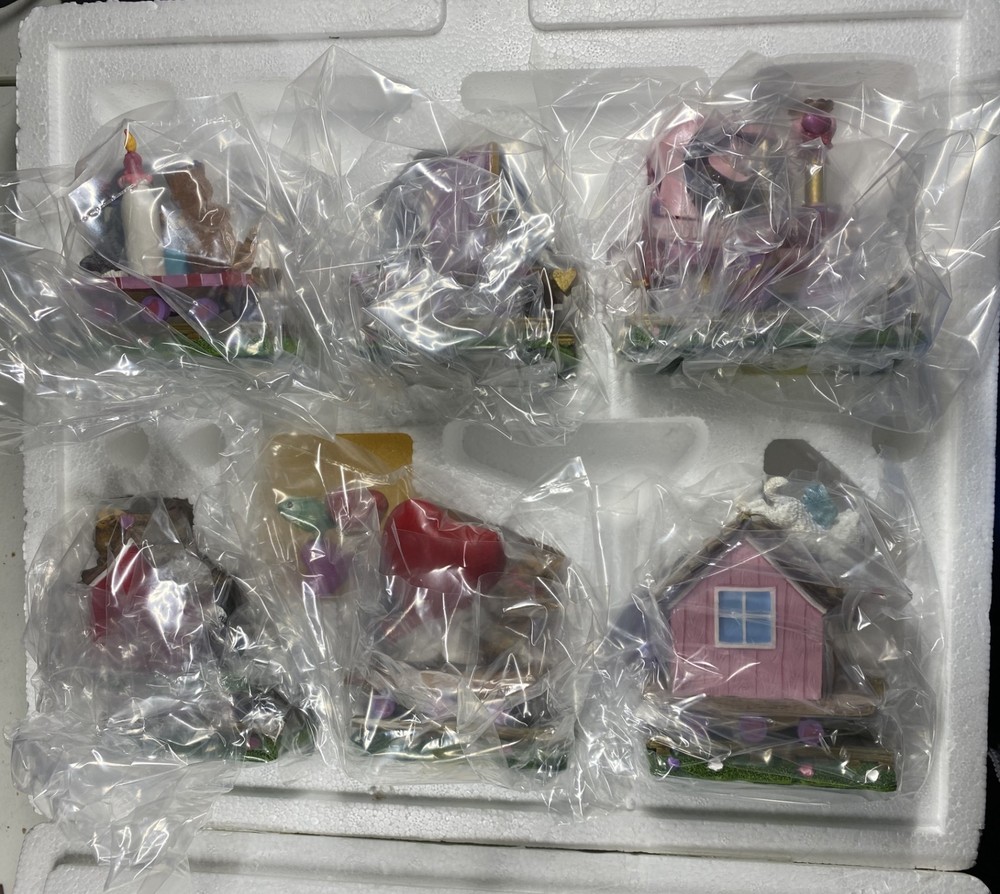 Valentine's Day Cat Express Train Danbury Mint 6 Piece Set Gary Patterson 2004