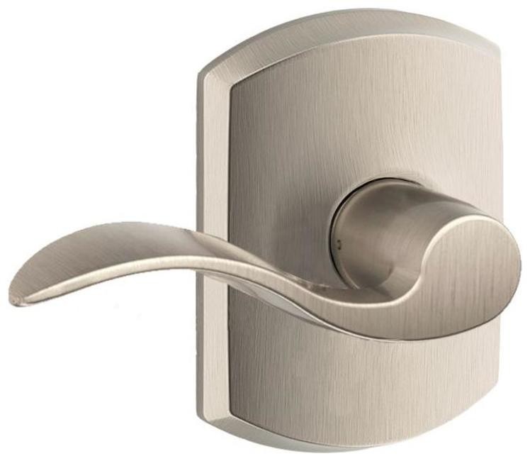Schlage F10-ACC-GRW Nickel Accent Passage Door Lever Set