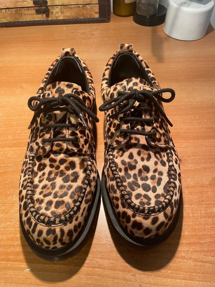 Mens Dr Marten Lowell leopard print shoe. Moc toe. US 11