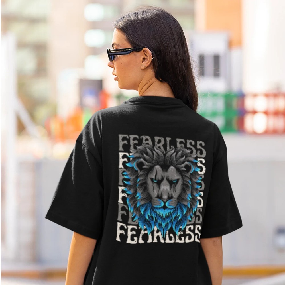 Boldly Styled: Women's Oversized Round Neck T-Shirt with Eye-Catching Back Print