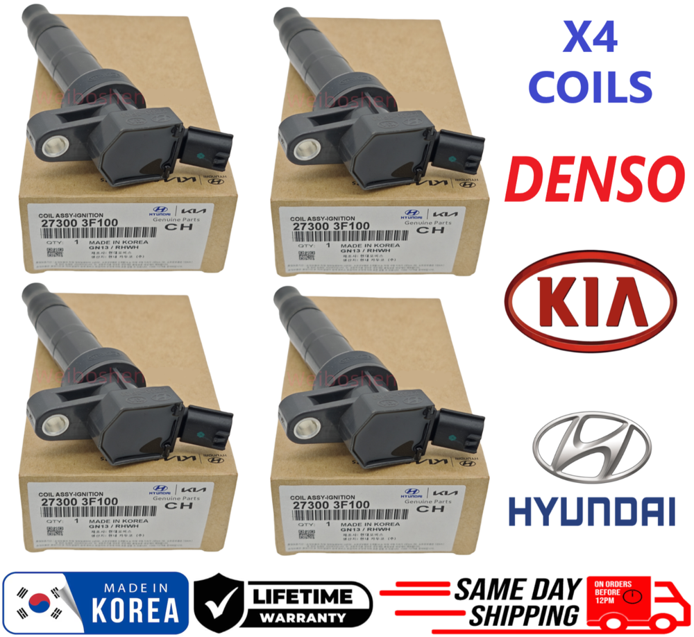 GENUINE NEW Ignition Coils For 2008-2017 Hyundai & Kia I4 V8, 27300-3F100, OEM