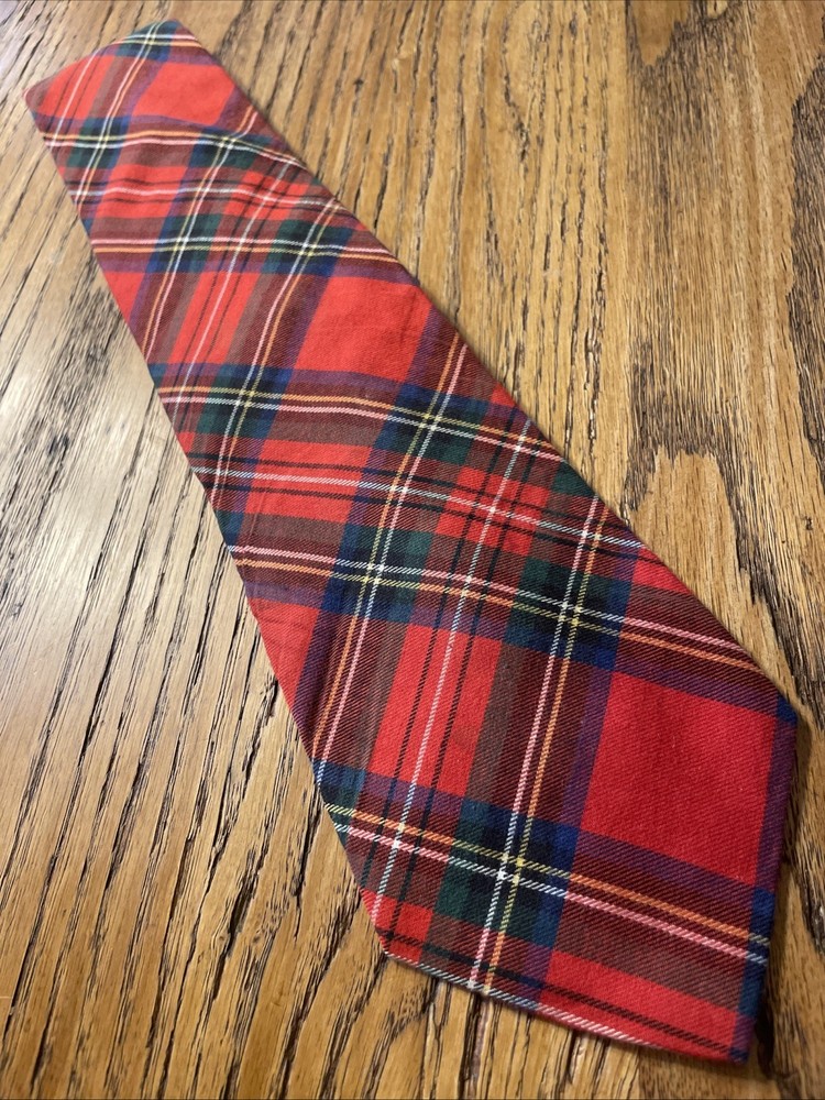 Vintage EUC Van Heusen All Cotton Tartan Plaid Tie USA Made Men’s Necktie