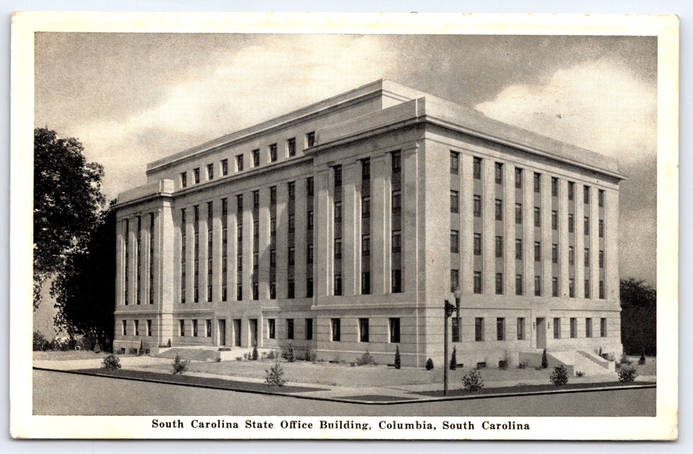 Vintage Postcard Old Antique South Carolina State Office Building Columbia Usa