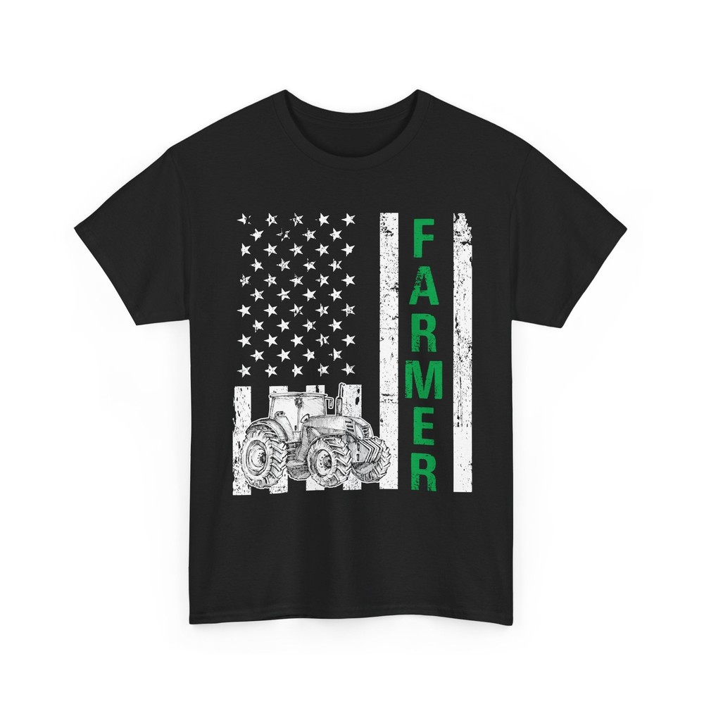 Farmer American Flag T-Shirt, Farming Tractor Lovers Women Men Shirt