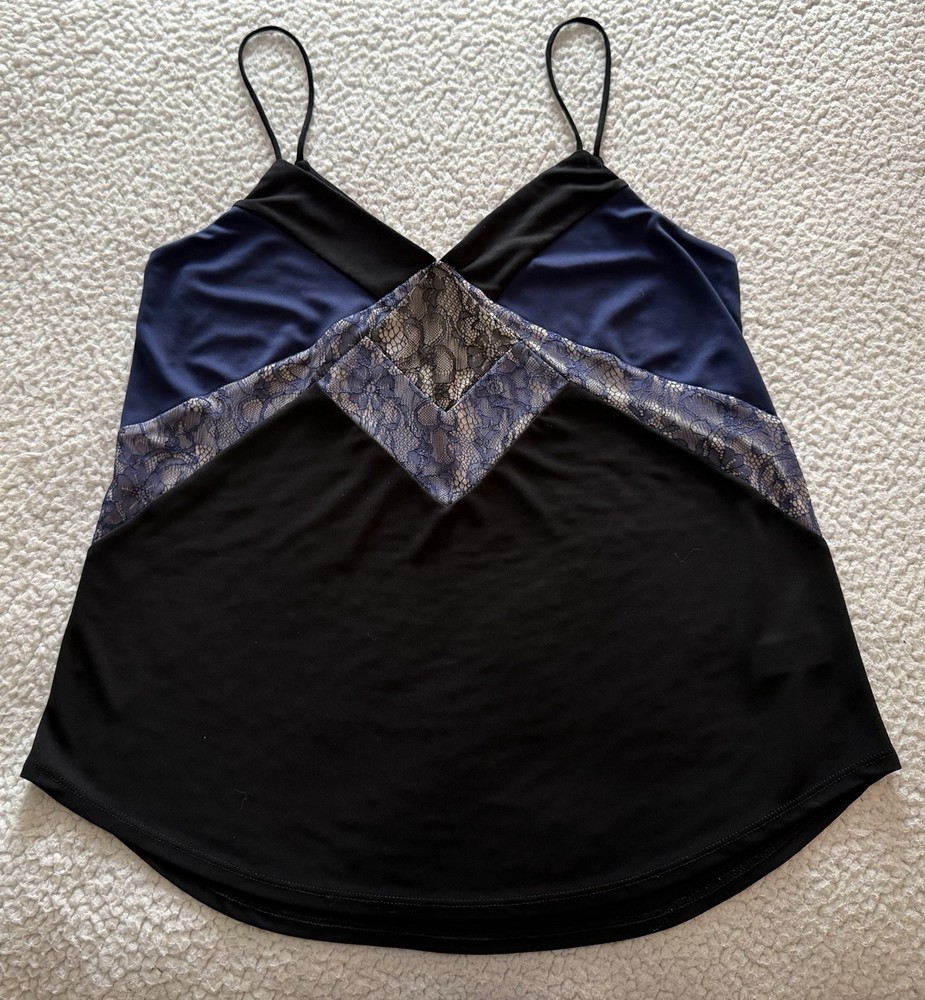 💙🖤EXPRESS Colorblock Lace Camisole Top-Black, Navy Blue, Beige-Size M🖤💙