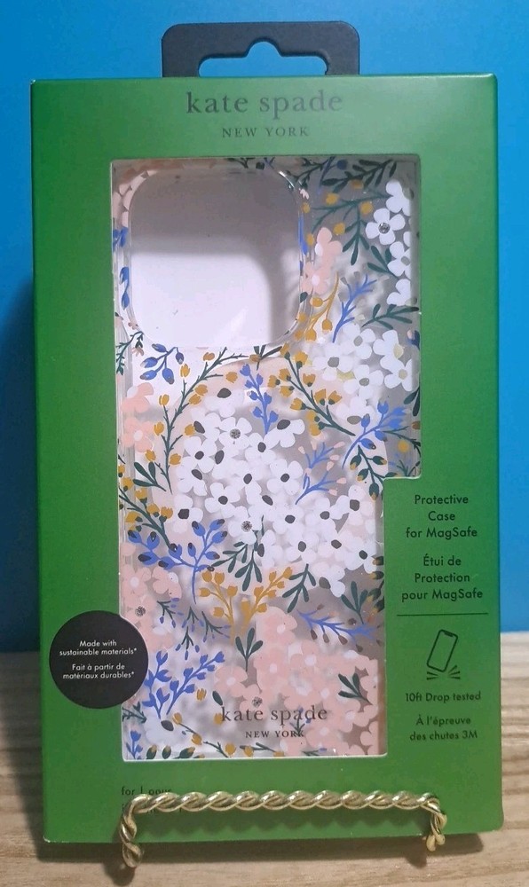 Kate Spade New York Protective MagSafe Case for iPhone 15 Pro –Floral – New